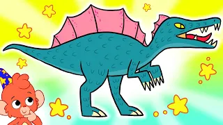Club Baboo Dinosaurs | Scary Funny Dinosaur Cartoon | T-Rex, Spinosaurus, Triceratops, Brachiosaurus