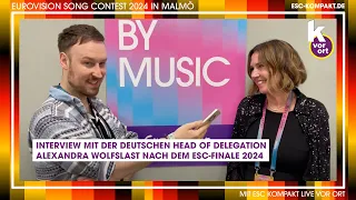 Interview nach dem ESC-Finale 2024 mit Alexandra Wolfslast (Head of Delegation Deutschland)