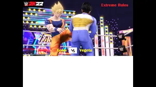 WWE 2K22 Goku vs Vegeta Extreme Rules Xbox Series X Gameplay