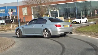 BMW M5 V10 with Eisenmann Straight Pipes Exhaust! Burnout, Drifts, Revs!