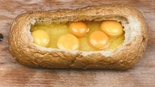 Just pour the egg on the bread and the result will be amazing!