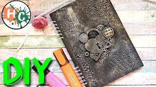 Декорирование блокнота своими руками! Оформляем обложку блокнота в стиле MixedMedia // Notebook