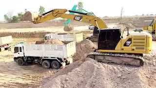 New project Area 10,000 Square meters of digging- Excavator loading trucks #Ep03 - Nimitt Excavator