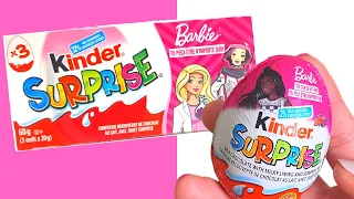 UNBOXING 3 Barbie Kinder Surprise Chocolate egg What's inside