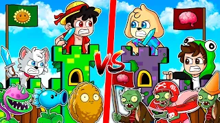 CASTILLO de PLANTAS vs CASTILLO de ZOMBIES 🌻🧟🏰 MINECRAFT con ALEXY y SOYDANY