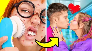 De nerd a popular: ¡cambio de look que no creerás! 😱 ¡Cómo convertirte en la reina de la escuela! 💖👑