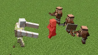 what if iron golem attacks villager in front of warrior villagers?