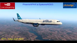 XP11 | Toliss A321 NEO from Phoenix/KPHX to Spokane KGEG | PilotEdge