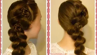 Homecoming Hairstyles, Flower Pull Through Side Braid