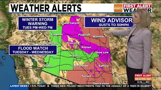 First Alert Weather Day with gusts, snow in north Arizona