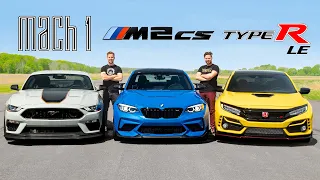 2021 Mustang Mach 1 vs BMW M2 CS vs Honda Civic Type R LE // Battle Of The Special Editions