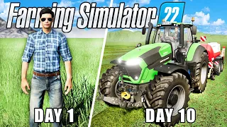 I Spent 24 Hours On A Flat Map With $0... 🚜 Ep. 10 👉 Farming Simulator 2022