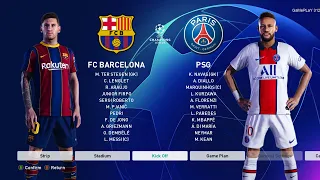 PES 2021 - Barcelona vs Paris Saint-Germain - UEFA Champions League UCL Gameplay - Messi vs Neymar