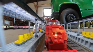 Lego trains thalys tgv eurostar custom 9v bahn layout long curves 600 straight tracks 4515 setup