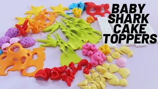 Baby Shark cake toppers tutorial | How to make Fondant baby shark toppers for Cakes.
