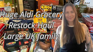 HUGE ALDI FOOD GROCERY SHOPPING HAUL|£200|LARGE UK FAMILY|HUGE WEEKLY RESTOCK OF FRESH GROCERIES