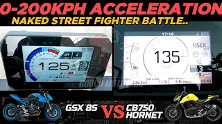 Suzuki GSX 8S 🆚️ Honda CB750 Hornet | 0-200kph Accrleration | Top Speed Attempt 🔥