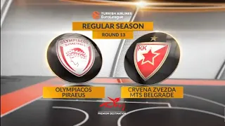 2016.12.20 - Olympiacos Piraeus vs Crvena Zvezda Belgrade 73-65 (Euroleague 2016-17, RS, Game 13)