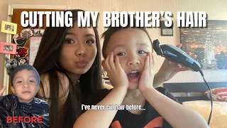Cutting My Baby Brother's Hair | mom’s reaction