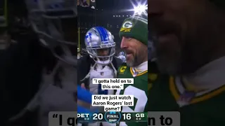 “I gotta hold on to this one” Did Aaron Rogers just play his last game? #lions #packers #nflplayoffs