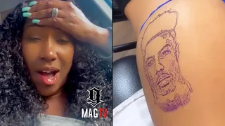 Blueface Mom Karlissa Reacts To His Ex "GF" Bonnie Lashay Tattooing His Face On Her Rear! 😂