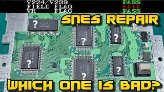 SNES repair - FIELD FLAG FAIL and a whole lotta chip swapping