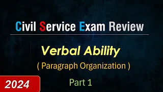 PH Civil Service Exam (CSE) - Verbal Ability - Paragraph Organization (Part 1)