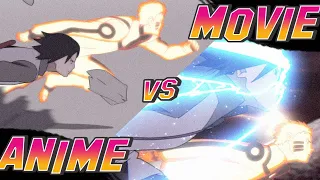Boruto Episode 65 × Movie Comparison - Naruto & Sasuke vs Momoshiki