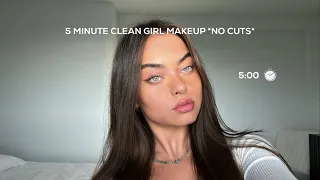 actual 5 minute clean girl makeup *timed*