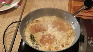 Скалопина с грибами мастер-класс как приготовить свинину грыбы мясные горячее итальянская кухня.