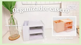 ORGANIZADOR CASERO para escritorio - papelería - cajonera | DIY aesthetic 💫 #organizadorcasero