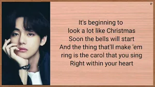 BTS V - It's Beginning To Look A Lot Like Christmas Lyrics (Cover Michael Bublé)