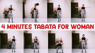 4 MINUTES TABATA FOR WOMEN (BEGINNER) DIET WORKOUT at home