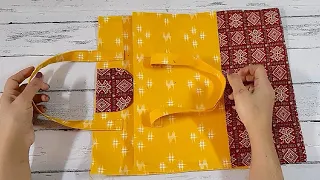 Easy Folding and Sewing Technique To Make An Awesome Boxy Shopping Bag