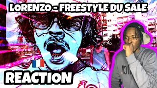 AMERICAN REACTS TO FRENCH RAP! Lorenzo - Freestyle Du Sale w/ENGLISH LYRICS