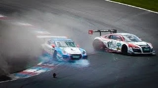 MASSIVE CRASH UNFALL Audi&Porsche ADAC GT Masters Lausitzring 2014