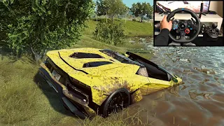 NFS HEAT Rebuilding a LAMBORGHINI AVENTADOR S Roadster - LOGITECH G29 gameplay