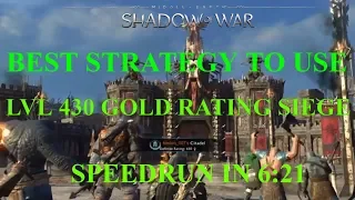 Shadow of War- HIGH LEVEL Online Fortress Gold Rating Siege (Speedrun in 6:21)