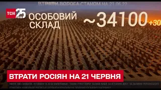 ☠ Втрати росіян станом на 21 червня: мінус 300 солдатів, 19 танків та 10 безпілотників