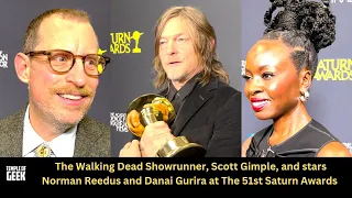 The Walking Dead Showrunner, Scott Gimple, Norman Reedus and Danai Gurira at The 51st Saturn Awards