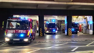 Full House! Horn! London Fire Brigade Soho Fire Station A241 A242 A243 Triple Turnout With Sirens!