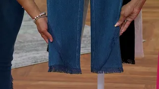 Women With Control Tummy Control Prime Stretch Denim Crop Pant on QVC