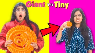 We only ate GIANT & TINY Food for 24 hours!! Part 2 😱