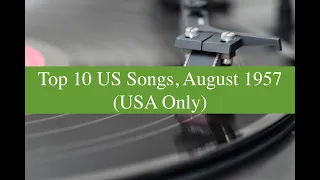 Top 10 Songs, AUGUST 1957; Crickets, Tony Bennett, Jimmie Rodgers, Jill Corey Billboards Peakers