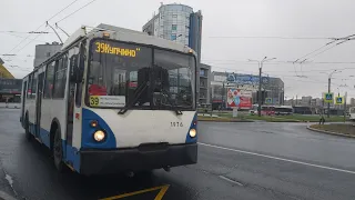 Троллейбус, маршрут №39(полный) ВЗТМ-5284.02 б.1976 (19.10.2020) Санкт-Петербург - диалог в пути