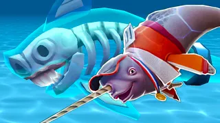 Акула Привидение и Нарвал Наташа #16 Hungry Shark Evolution с Кидом на Крутилкины