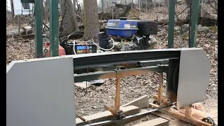 Homemade Bandsaw Mill With Power Feed Tour