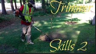 How to make a tree ring / string trimming skills / string trimming demonstration