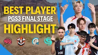 PUBG ESPORTS: BEST MOMENTS OF PGS3 FINAL STAGE | EXTREME SKILL | BEST PLAYER