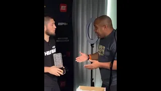 Khabib Nurmagomedov tells Daniel Cormier his legs are too fat for a triangle choke